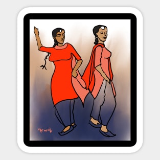 Bhangra Girls in Red Sticker